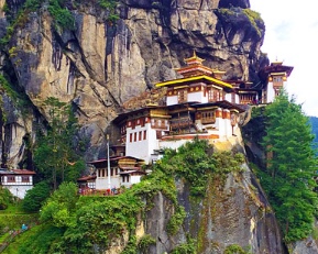 tigers nest bhutan temple on hillside