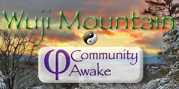 Wuji Mountain and Community Awake Logos